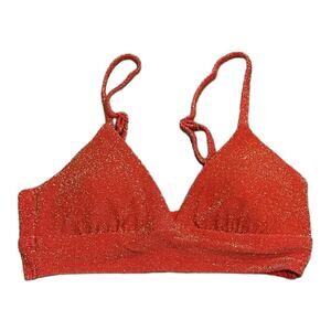 Women's Aerie Orange Sparkly Bralette Size XS